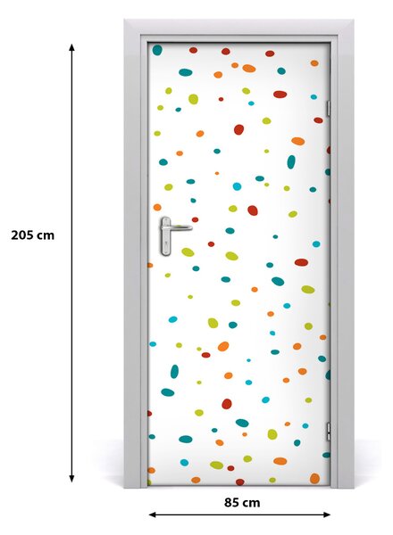 Autocolante pentru usi puncte colorate