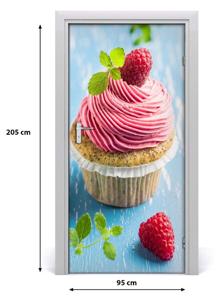 Autocolante pentru usi cupcake zmeură