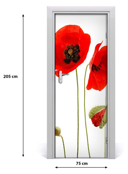 Autocolante pentru usi wildflowers maci