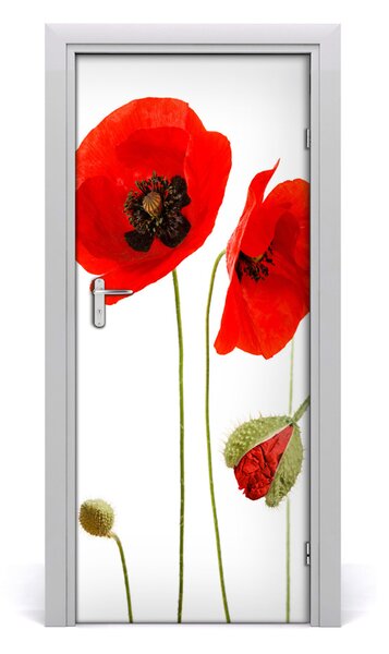 Autocolante pentru usi wildflowers maci