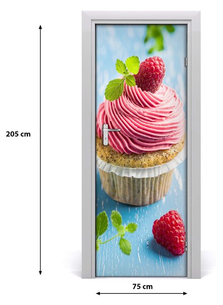 Autocolante pentru usi cupcake zmeură