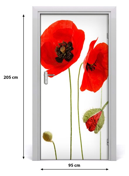 Autocolante pentru usi wildflowers maci