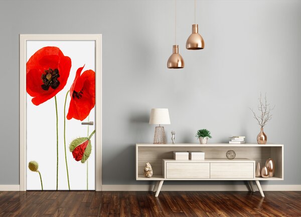 Autocolante pentru usi wildflowers maci