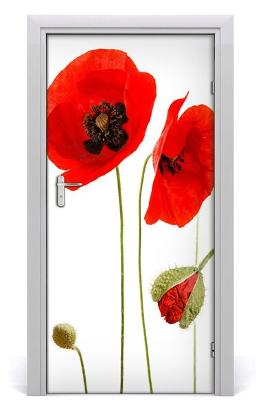 Autocolante pentru usi wildflowers maci