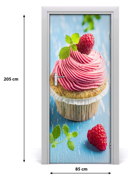 Autocolante pentru usi cupcake zmeură