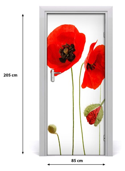 Autocolante pentru usi wildflowers maci