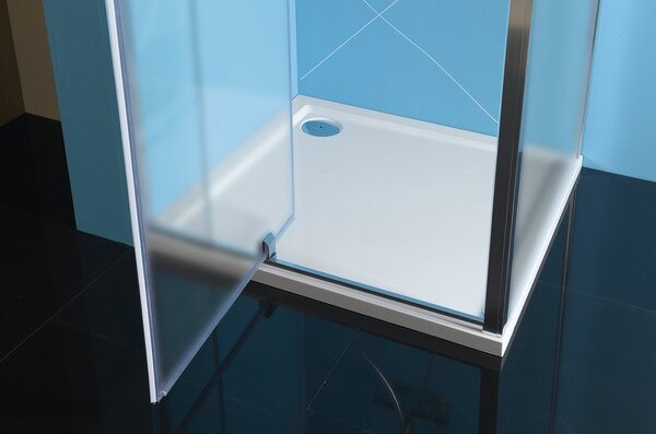 Polysan EASY, cabină de duș cu 3 pereți 800-900x700mm, variantă uşă pivotantă L/R, sticlă cărămidă, EL1638EL3138EL3138