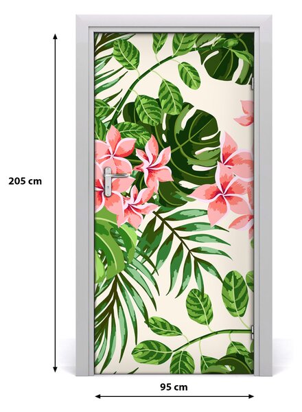 Autocolante pentru usi flori Hawaii
