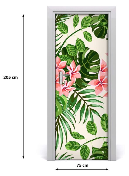 Autocolante pentru usi flori Hawaii