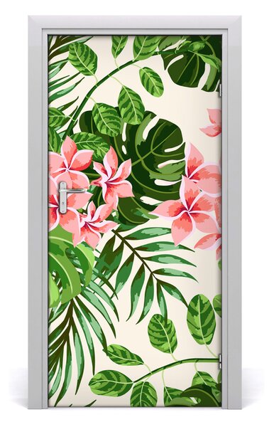 Autocolante pentru usi flori Hawaii