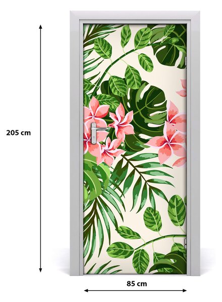 Autocolante pentru usi flori Hawaii