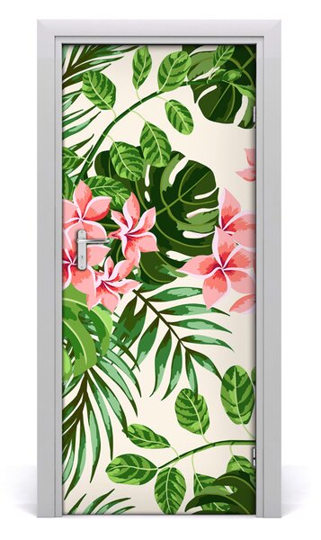 Autocolante pentru usi flori Hawaii