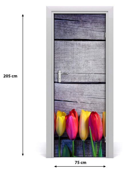 Autocolante pentru usi lalele colorate