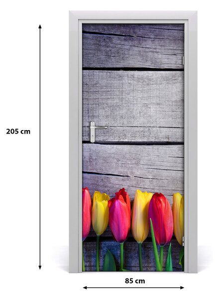 Autocolante pentru usi lalele colorate