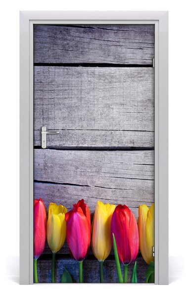 Autocolante pentru usi lalele colorate