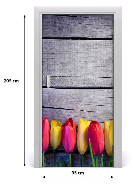 Autocolante pentru usi lalele colorate