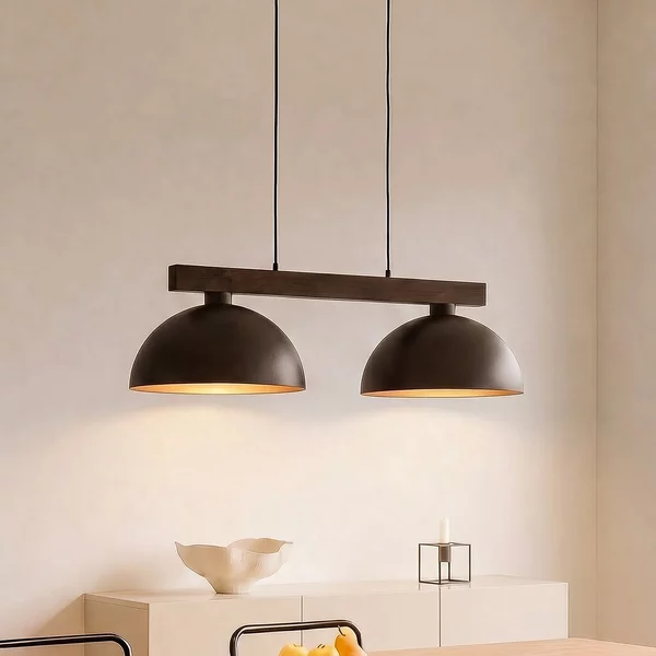 TK Lighting Lampă suspendată Oslo, maro, cu 2 becuri, lungime 83 cm, soclu E27, reglabil, Maro / Rugină, Camera de zi / sufragerie, Metal, Modern