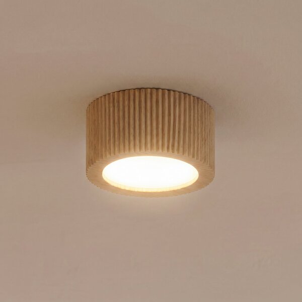 TK Lighting Spot de tavan Eve, înălțime 4,5 cm, soclu GX53, lemn, reglabil, Lemn, Camera de zi / sufragerie, Lemn, Modern