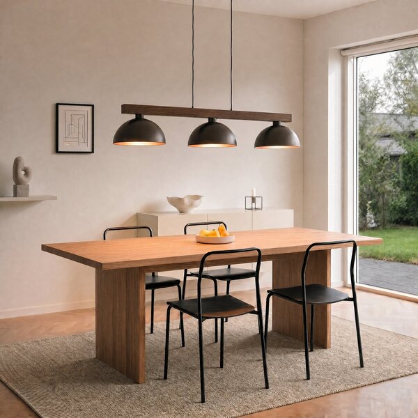 TK Lighting Lampă suspendată Oslo, maro, cu 3 becuri, lungime 118 cm, soclu E27, reglabil, Maro / Rugină, Camera de zi / sufragerie, Metal, Modern