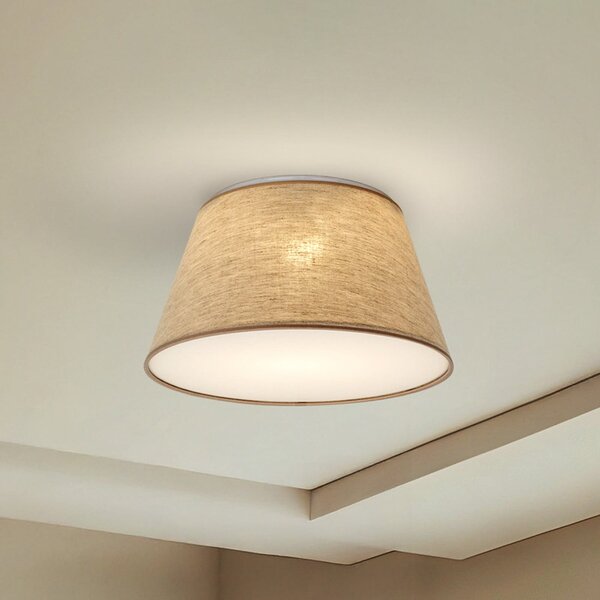 TK Lighting Plafonieră Formo, bej, in, Ø 38 cm, E27, reglabil, Bej, Camera de zi / sufragerie, Țesătură / Textil, Modern
