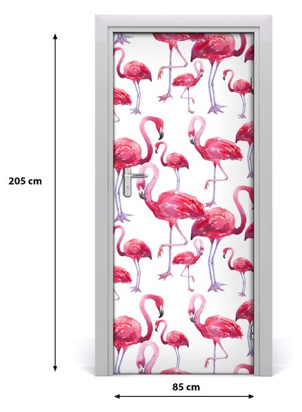 Autocolante pentru usi perete Flamingos