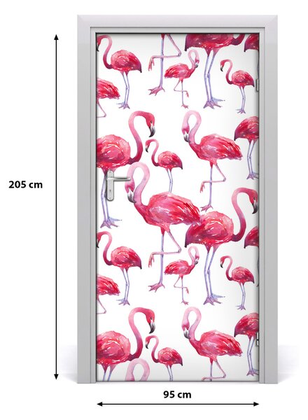 Autocolante pentru usi perete Flamingos