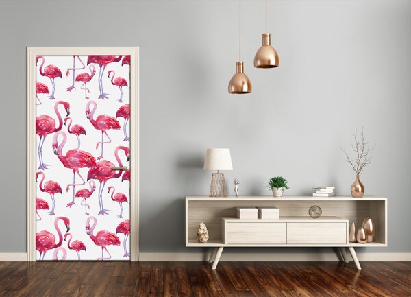 Autocolante pentru usi perete Flamingos