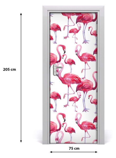 Autocolante pentru usi perete Flamingos