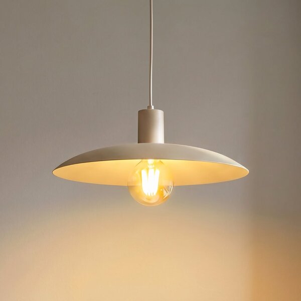TK Lighting Lampă suspendată Astra, nisip, metal, Ø 41 cm, E27, reglabil, Bej, Camera de zi / sufragerie, Metal, Modern