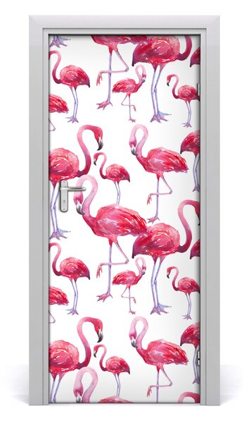 Autocolante pentru usi perete Flamingos