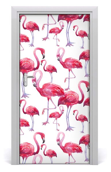Autocolante pentru usi perete Flamingos