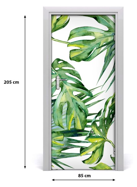 Autocolante pentru usi frunze tropicale