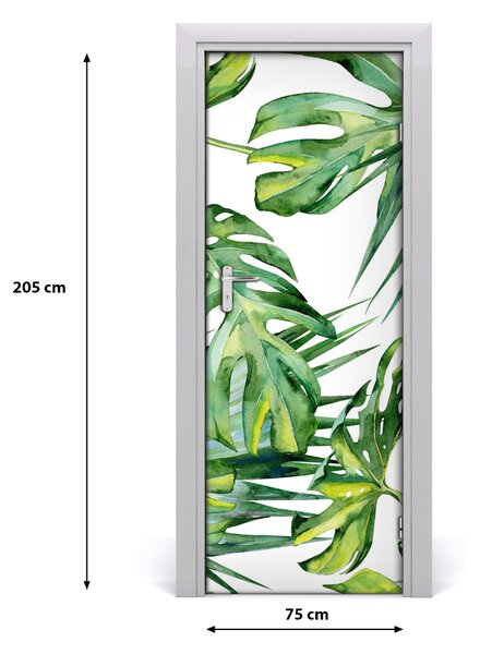Autocolante pentru usi frunze tropicale