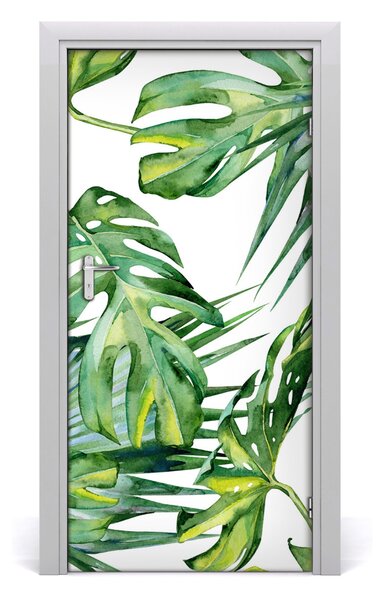 Autocolante pentru usi frunze tropicale