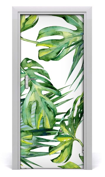 Autocolante pentru usi frunze tropicale