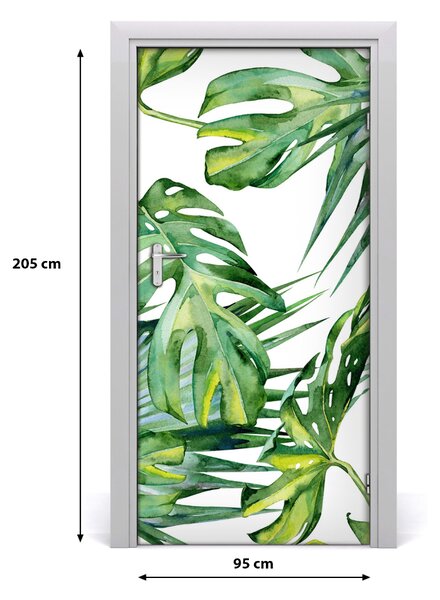 Autocolante pentru usi frunze tropicale