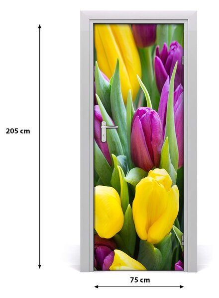 Autocolante pentru usi lalele colorate