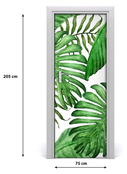 Autocolante pentru usi frunze tropicale