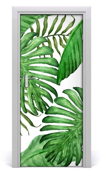 Autocolante pentru usi frunze tropicale
