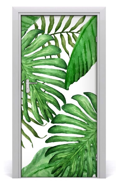 Autocolante pentru usi frunze tropicale