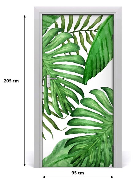 Autocolante pentru usi frunze tropicale