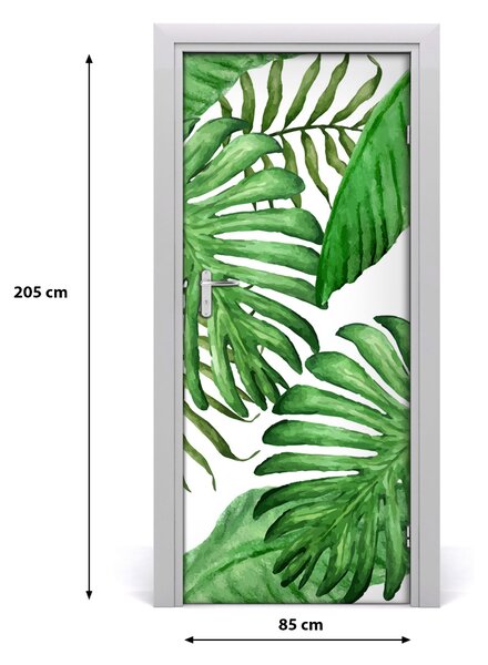 Autocolante pentru usi frunze tropicale