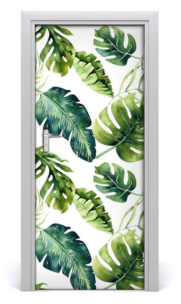 Autocolante pentru usi frunze tropicale