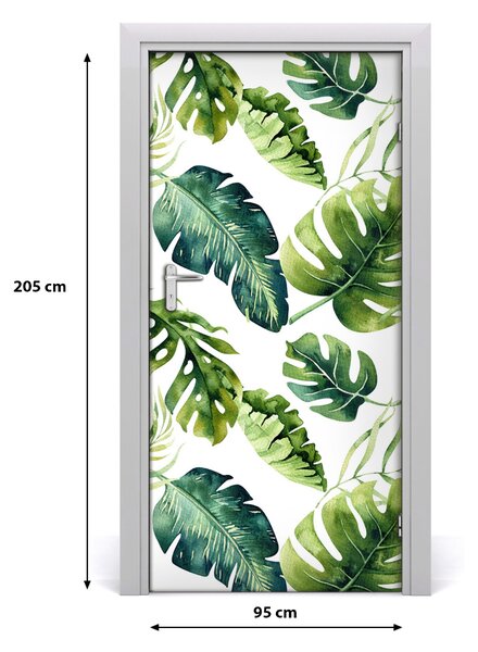 Autocolante pentru usi frunze tropicale