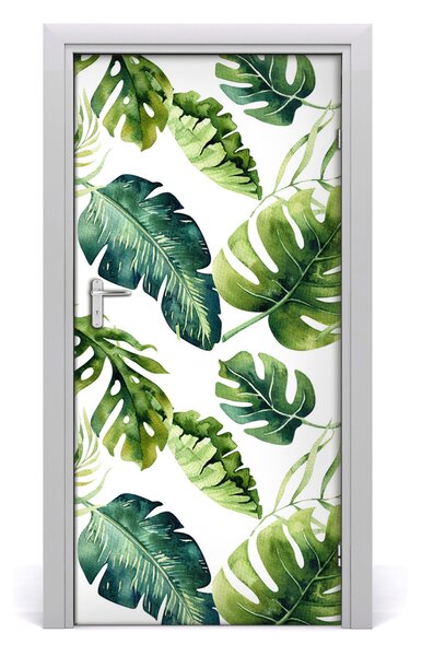 Autocolante pentru usi frunze tropicale