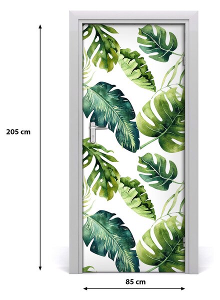Autocolante pentru usi frunze tropicale