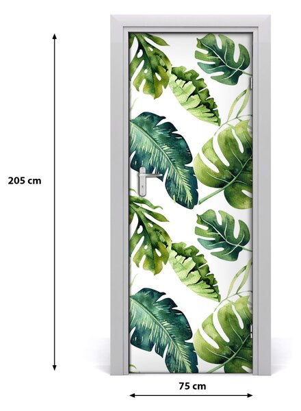 Autocolante pentru usi frunze tropicale