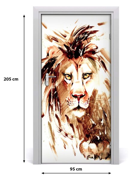 Autocolante pentru usi perete Lion