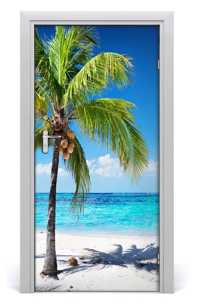 Autocolante pentru usi plaja tropicala