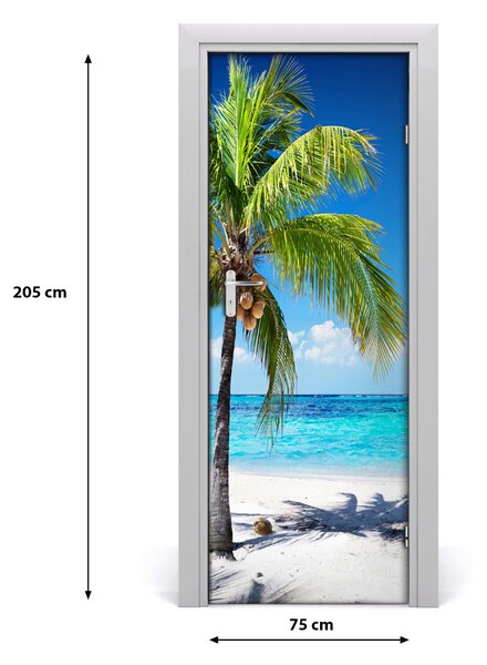 Autocolante pentru usi plaja tropicala